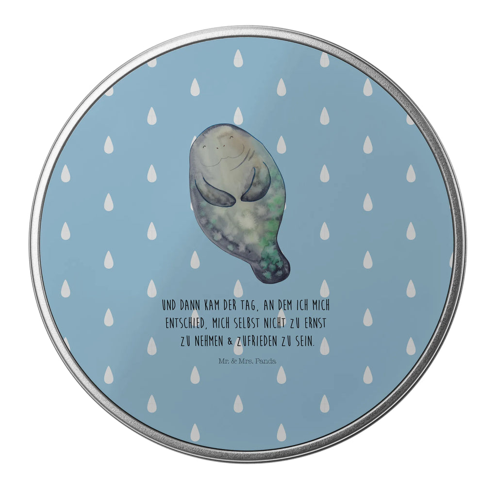 okrągła puszka z blachy morska krowa Szczęśliwy Zwierzeta morskie, Morze, Wakacje