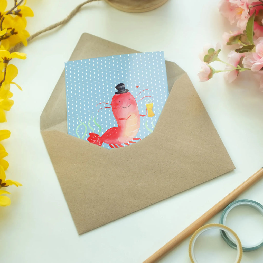 Grußkarte Hummer Weizen dankeskarten, vatertagskarte, Motivkarte, glückwunschkarten, babykarte, abiturkarte, osterkarte, Beileidskarte, jubiläumskarte, valentinstagskarte, osterkarten, hochzeitskarten, genesungskarte, einladungskarten, kommunionskarte, Grußkarte, Glückwunschkarte, Grußkarten, neujahrskarte, Klappkarte, spruchkarte, weihnachtskarten, firmungskarte, Meerestiere, Urlaub, Meer, Gasthaus, Junggesellin, Kneipe, Männerhaushalt, Garnele, Junggeselle, Bier, Kochen, Wirtschaft, Garnelen, Bierliebhaber