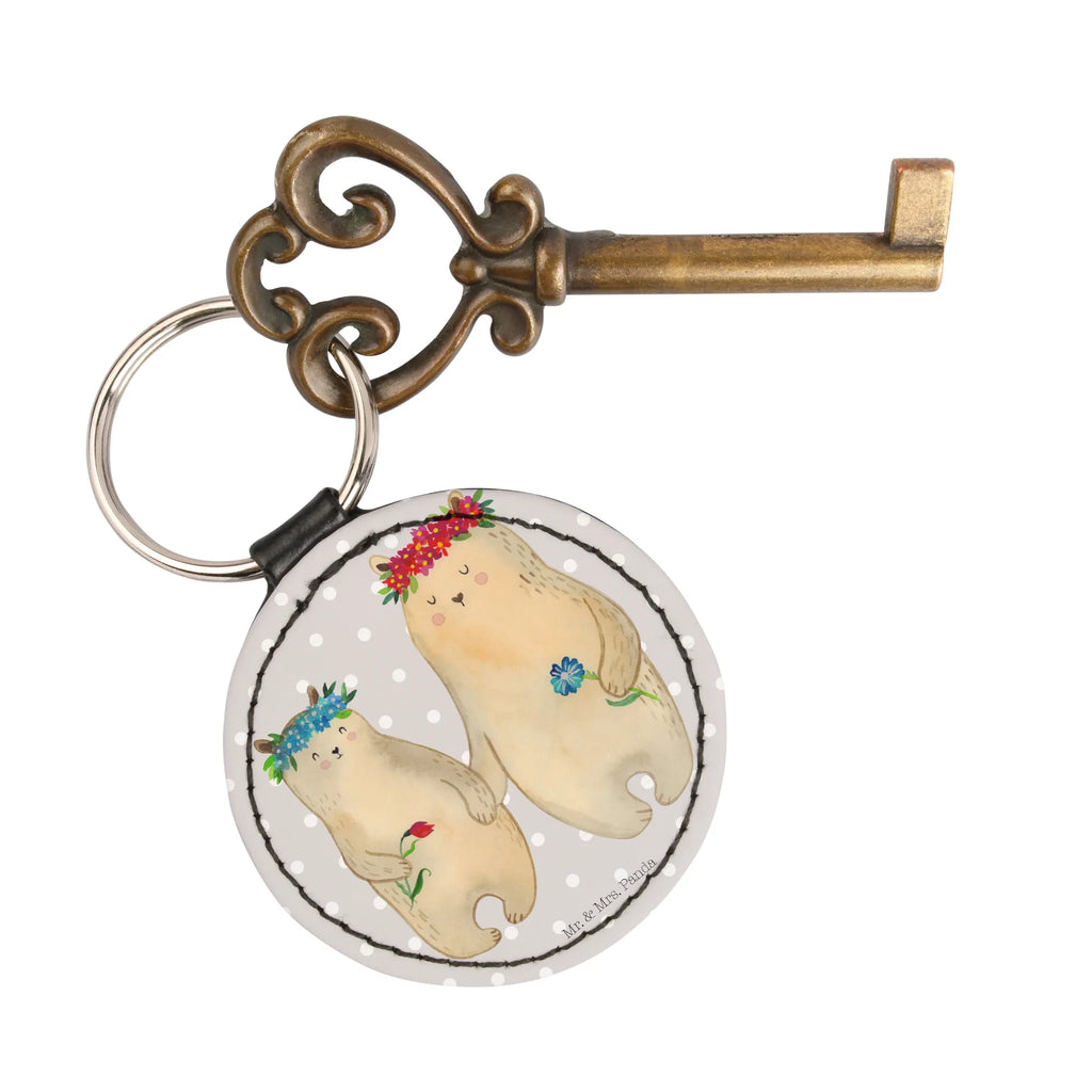 Rund Schlüsselanhänger Bären mit Blumenkranz Taschenanhänger, Schlüsselanhänger, schlüsselbund anhänger, Schlüsselaccessoire, mini schlüsselanhänger, Muttertag, Vatertag, Mama, Papa, Oma, Opa, Familie, Schwester, Bruder, Lieblingsmama, Geschenk Mama. Muttertag, Lieblingsmensch, Tochter, Mutti, Beste Mutter, Kind, Vorbild, Mutter, Töchter, Weltbeste Mama, Bär, Mami, Bären, Kinder, Family