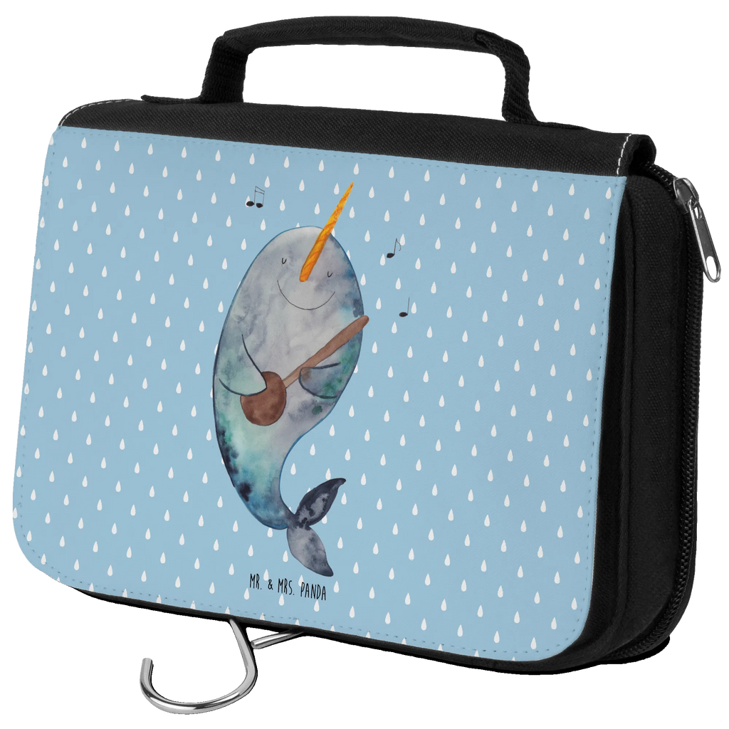 Wash bag narwhal guitar Waschbeutel, beautycase, Kulturbeutel, Schminkbeutel, Reisebeutel, Kosmetiktasche, Toilettentasche, hygienetasche, Schminktasche, badtasche, Kulturbeutel Waschbar, hygienebeutel, Necessaire, Kulturtasche, Waschtasche, Meer, Urlaub, Meerestiere, Probleme, Frust, Gitarre, Problemlösung, Tanzen, Narwal, Gespräche, Wal