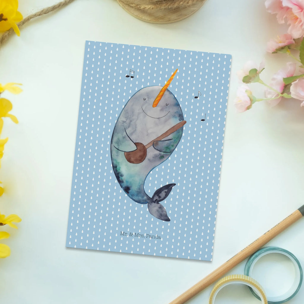 Pocztówka narwal Gitara Postkarten, spruchkarte, Designkarte, Ansichtskarten, Kunstkarten, Motivkarte, einzelkarte, Fotokarte, kunstkarte, Ansichtskarte, Postkarte, Grußkarte, bildkarte, Meerestiere, Urlaub, Meer, Narwal, Problemlösung, Tanzen, Wal, Frust, Gespräche, Probleme, Gitarre