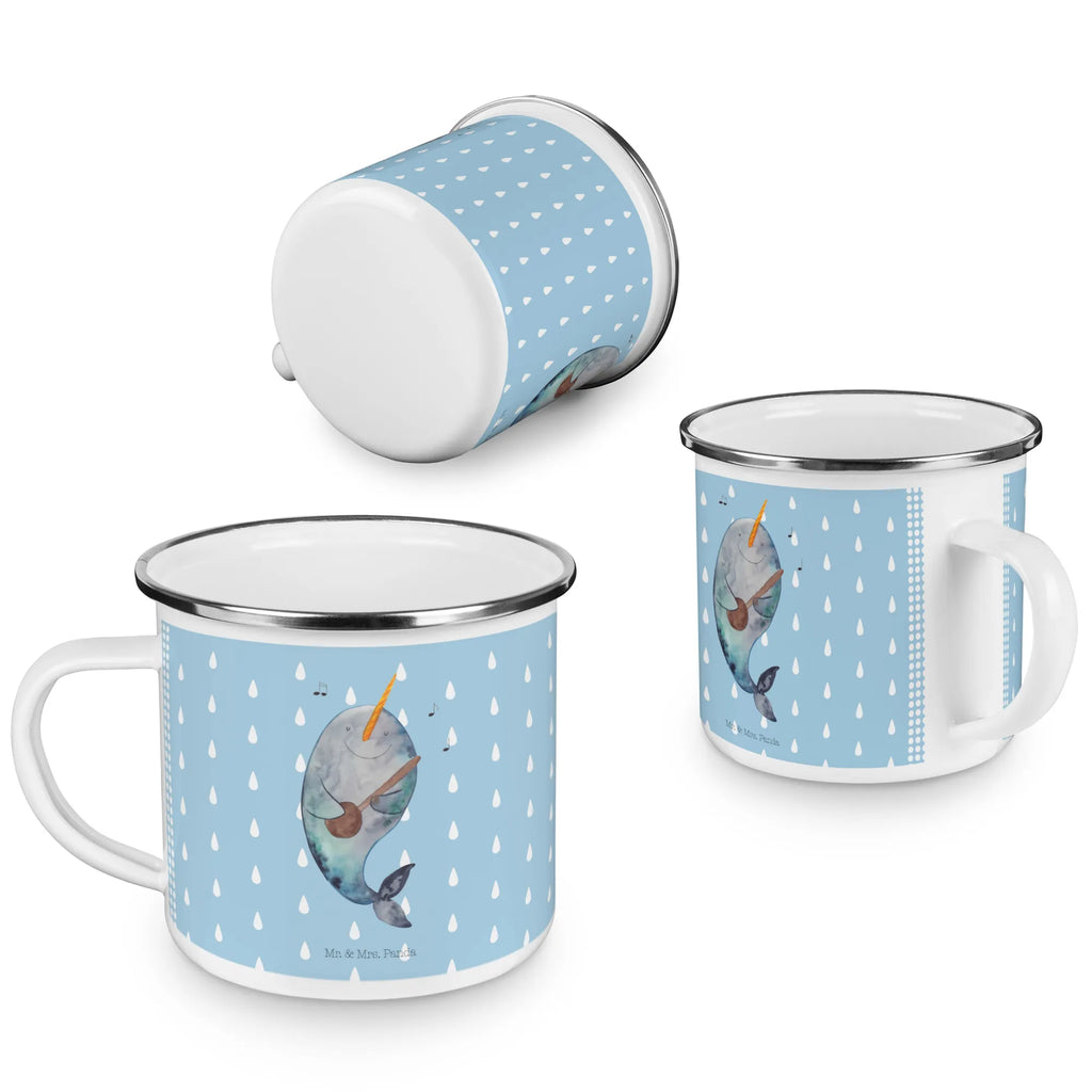 Kempingowy kubek emaliowany narwal Gitara Campingtasse, blechbecher, Teebecher, Tasse Emaille, Emaille Tasse, Campingbecher, Teetasse, wanderbecher, Reisebecher, Kaffeetasse, wandertasse, Pott, Tasse, becher emaille, Metalltasse, reisetasse, Becher, Emailletasse, Emaille Becher, Trinkbecher, emaillebecher, metallbecher, Blechtasse, Kaffeebecher, Meerestiere, Urlaub, Meer, Problemlösung, Wal, Narwal, Tanzen, Gitarre, Frust, Probleme, Gespräche