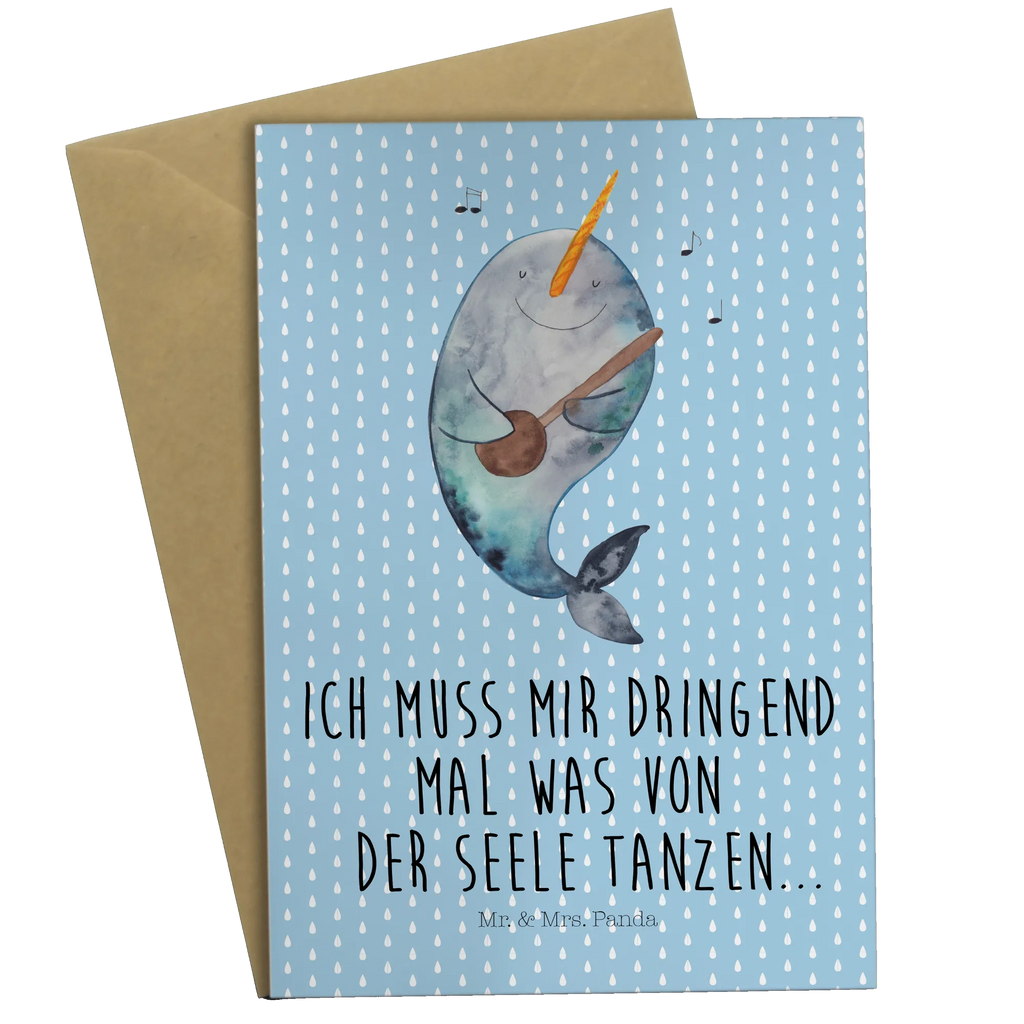 Greetings card narwhal guitar Grußkarten, kommunionskarte, glückwunschkarten, Grußkarte, firmungskarte, osterkarte, hochzeitskarten, spruchkarte, dankeskarten, Glückwunschkarte, Klappkarte, jubiläumskarte, valentinstagskarte, einladungskarten, weihnachtskarten, Motivkarte, neujahrskarte, osterkarten, Beileidskarte, abiturkarte, genesungskarte, babykarte, vatertagskarte, Meerestiere, Urlaub, Meer, Gespräche, Frust, Probleme, Tanzen, Problemlösung, Wal, Gitarre, Narwal