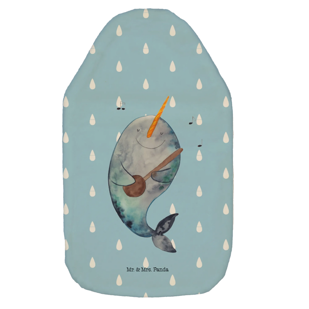 Wärmflasche Narwal Gitarre Wärmflaschenbezug, Bettflasche, Wärmflasche mit Bezug, Wärmekissen, Kleine Wärmflasche, Körnerkissen, Wärmflasche, Kinderwärmflasche, Meerestiere, Meer, Urlaub, Probleme, Gespräche, Problemlösung, Narwal, Gitarre, Tanzen, Frust, Wal