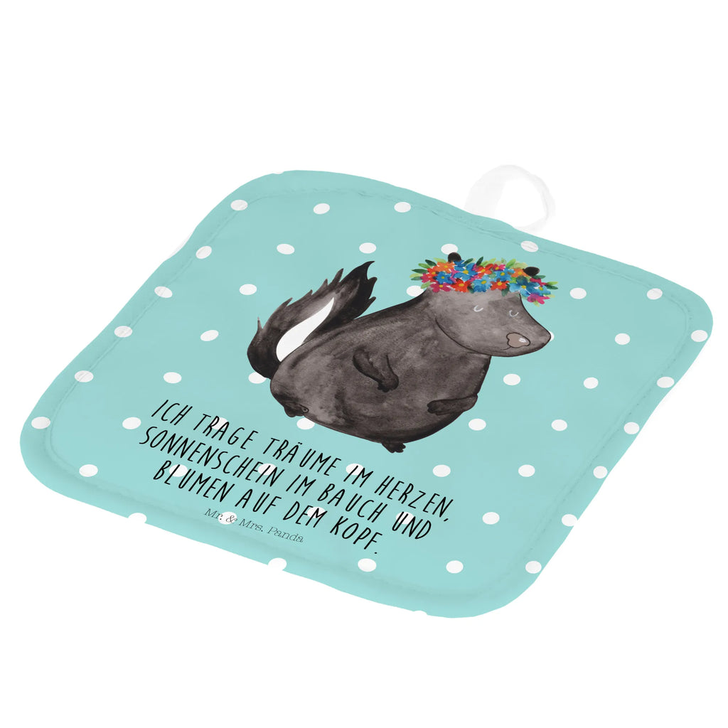 2er Set Topflappen  Stinktier Blumenmaedchen Ofenhandschuhe, Ofenhandschuh, Topflappenset, Topfhandschuhe, Topflappen lustig, Topflappen Set, Topflappen mit Spruch, Schöne Topflappen, Topfhandschuh, Topfuntersetzer, Topflappen 2er Set, Topflappen, Stinktier, Skunk, Wildtier, Raubtier, Stinki, Namaste, Yoga, Stinker