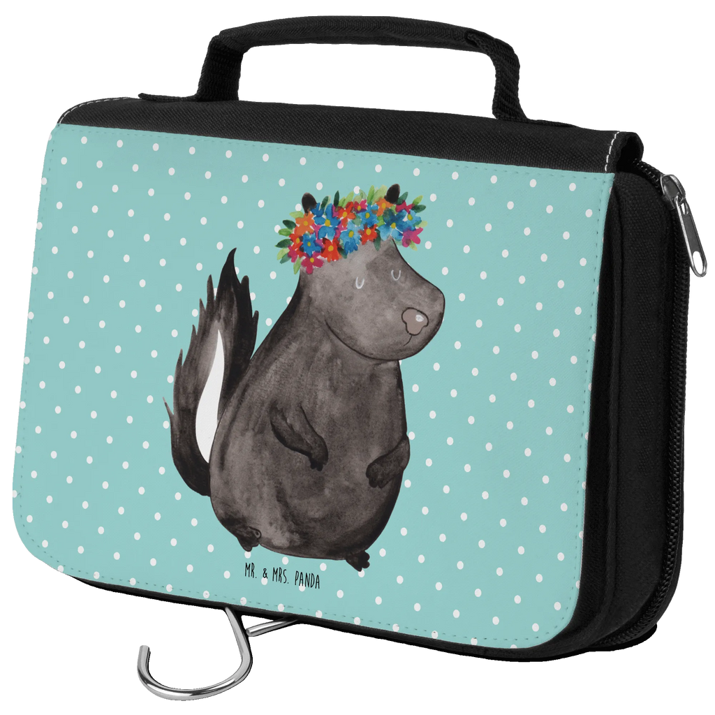 Kulturbeutel Stinktier Mädchen badtasche, Necessaire, Waschtasche, hygienebeutel, Waschbeutel, beautycase, Kulturbeutel, Schminkbeutel, hygienetasche, Kulturbeutel Waschbar, Kosmetiktasche, Reisebeutel, Schminktasche, Toilettentasche, Kulturtasche, Stinktier, Skunk, Raubtier, Stinki, Wildtier, Namaste, Stinker, Yoga