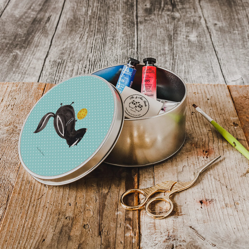 okrągła puszka z blachy skunks piłka Stinktier, Skunk