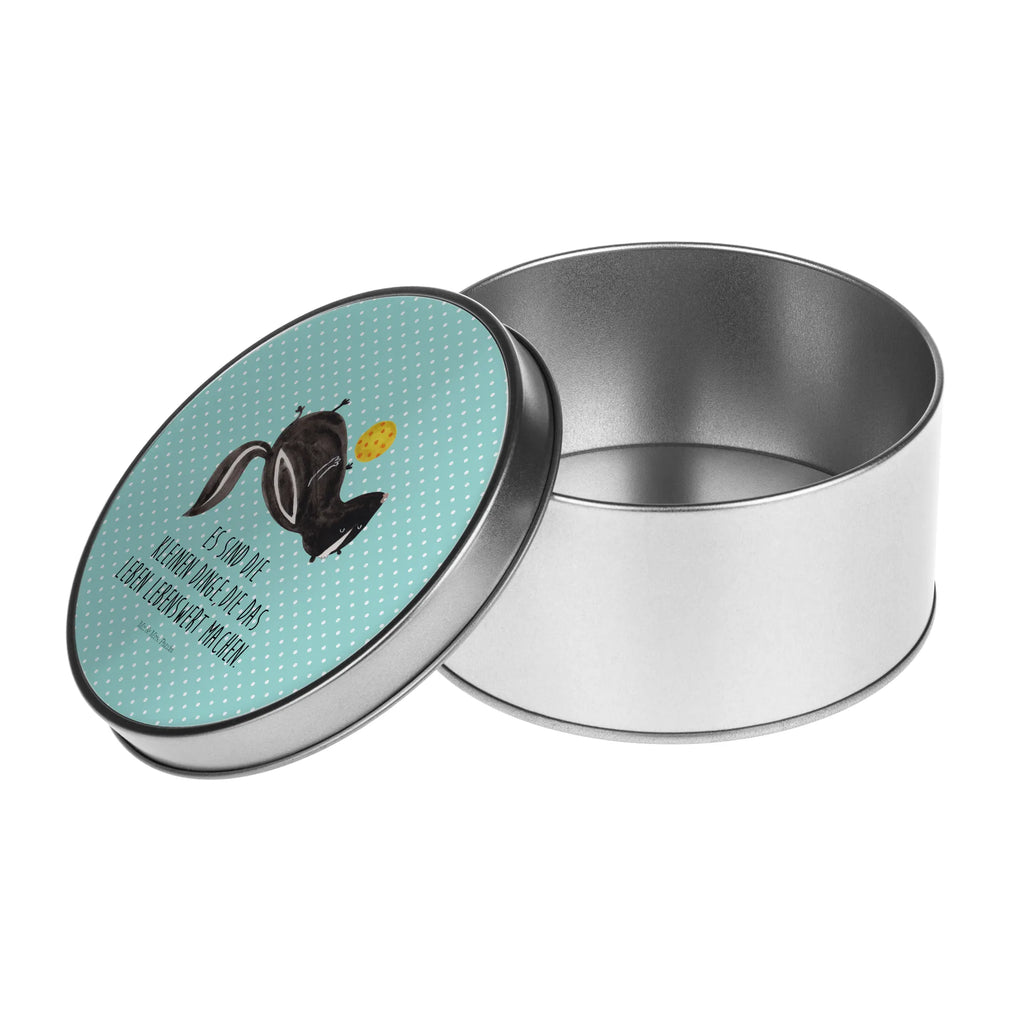 okrągła puszka z blachy skunks piłka Stinktier, Skunk