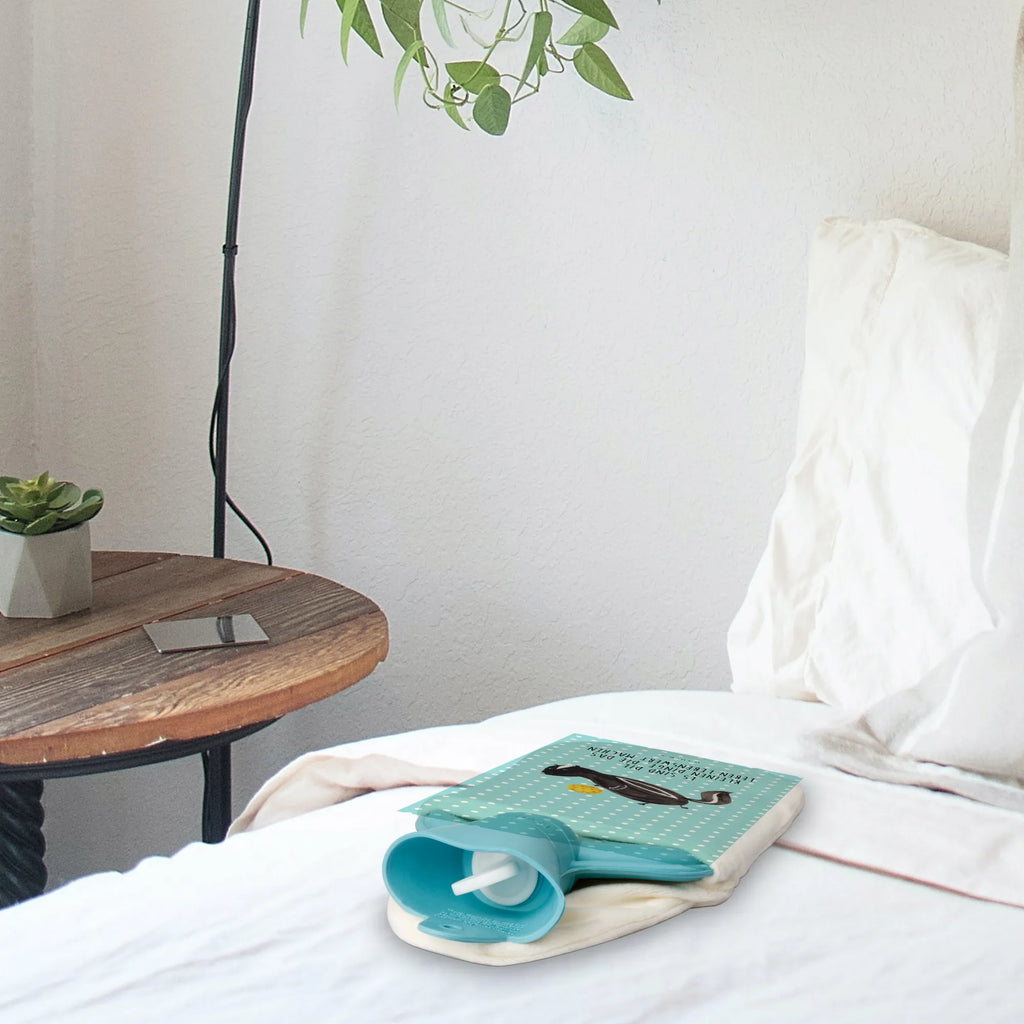 Termofor skunks piłka Körnerkissen, Kleine Wärmflasche, Wärmekissen, Wärmflaschenbezug, Wärmflasche mit Bezug, Wärmflasche, Kinderwärmflasche, Bettflasche, Stinktier, Skunk, Stinker, Wildtier, Raubtier, verspielt, Stinki, Weisheit