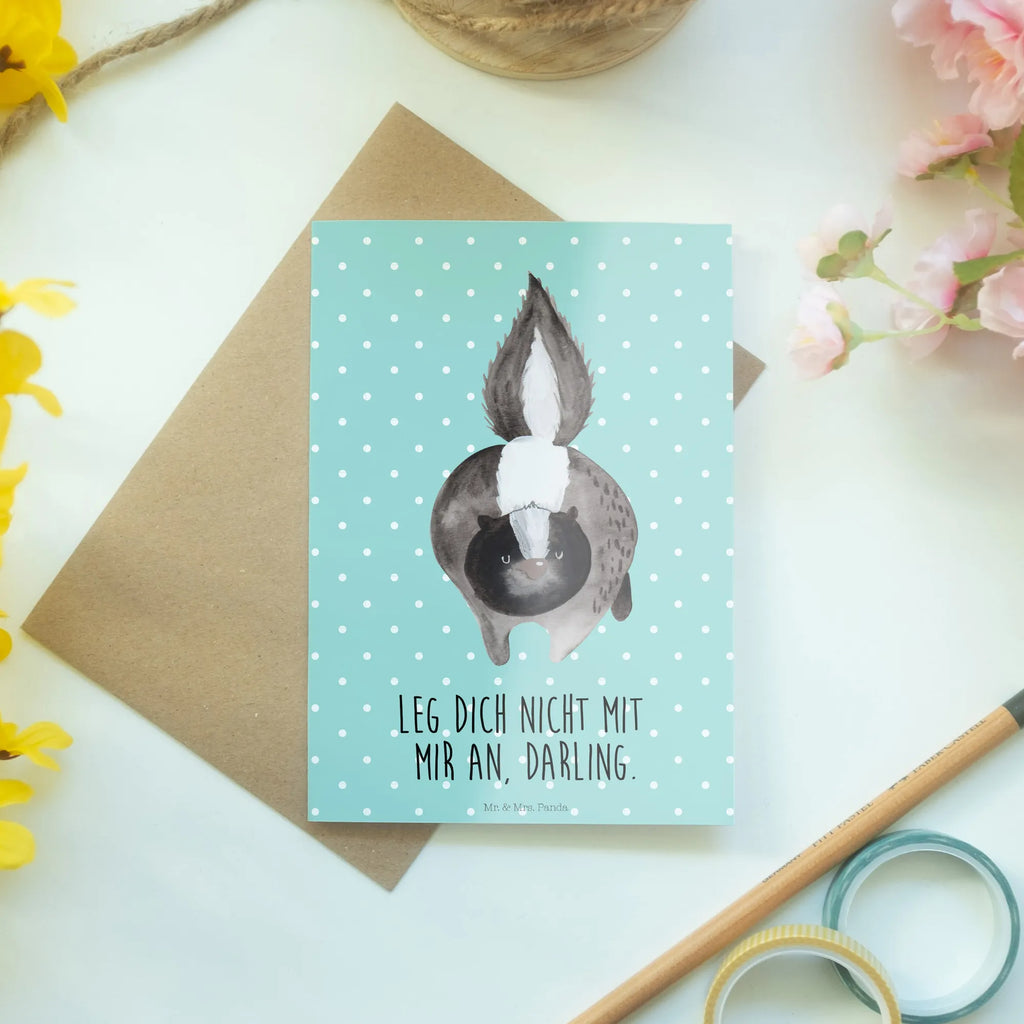 Grußkarte Stinktier Angriff kommunionskarte, neujahrskarte, osterkarten, Grußkarte, babykarte, Beileidskarte, weihnachtskarten, dankeskarten, valentinstagskarte, Grußkarten, abiturkarte, genesungskarte, jubiläumskarte, firmungskarte, spruchkarte, Klappkarte, vatertagskarte, osterkarte, Motivkarte, einladungskarten, Glückwunschkarte, hochzeitskarten, glückwunschkarten, Skunk, Stinktier, wütend, Stinki, Wildtier, Drohung, Raubtier, Stinker