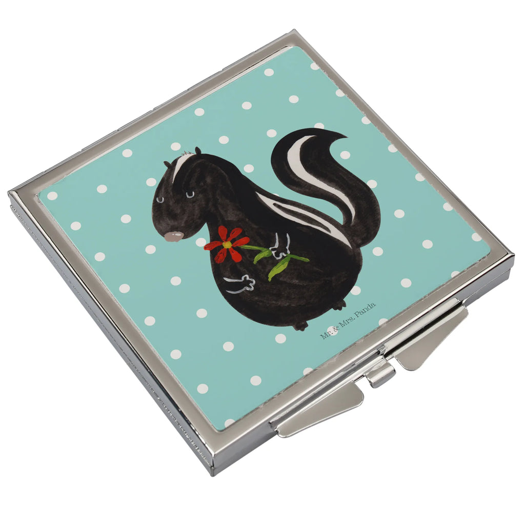 Handbag mirror skunk flower make-up mirror, square, handbag, make up, mirror, silver, Skunk, dreamy, wild animal, stinker, daydreamer, dreams, predator, skunk, stink