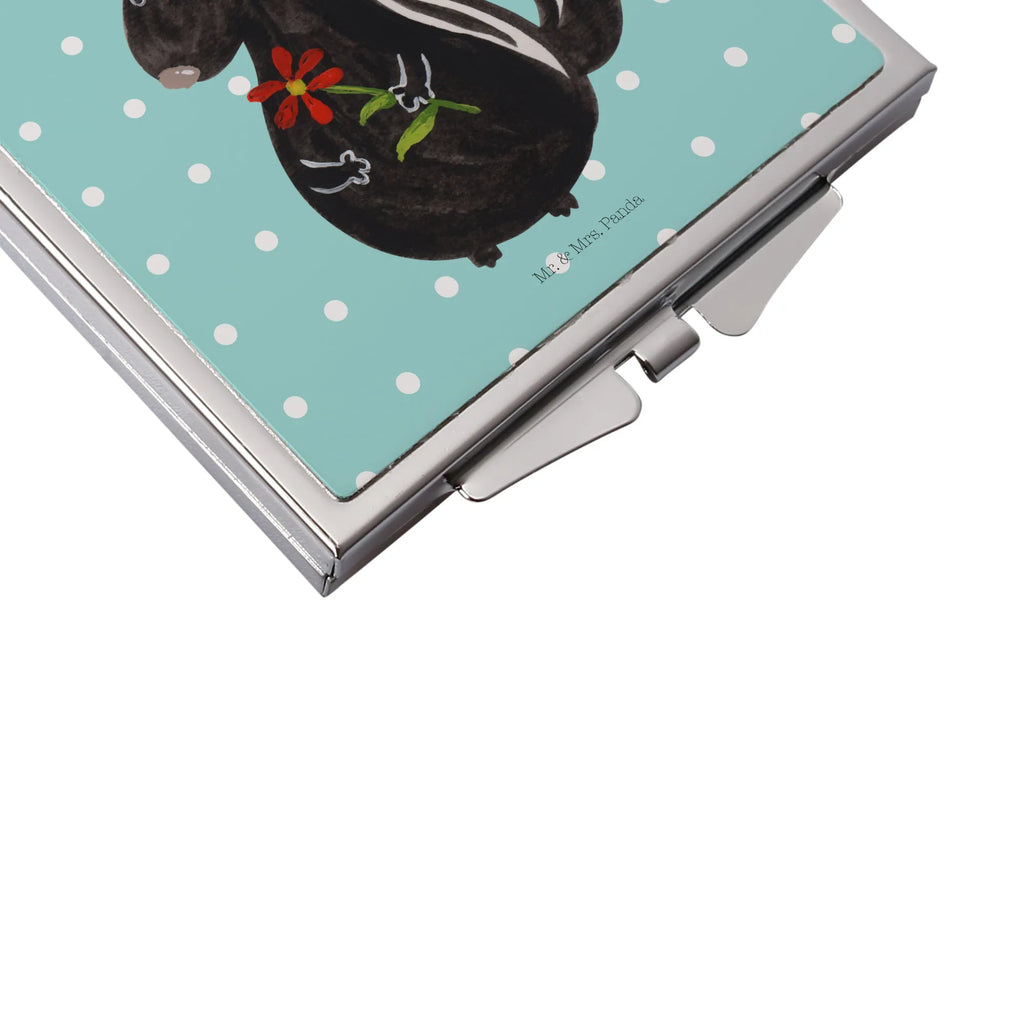 Handbag mirror skunk flower make-up mirror, square, handbag, make up, mirror, silver, Skunk, dreamy, wild animal, stinker, daydreamer, dreams, predator, skunk, stink