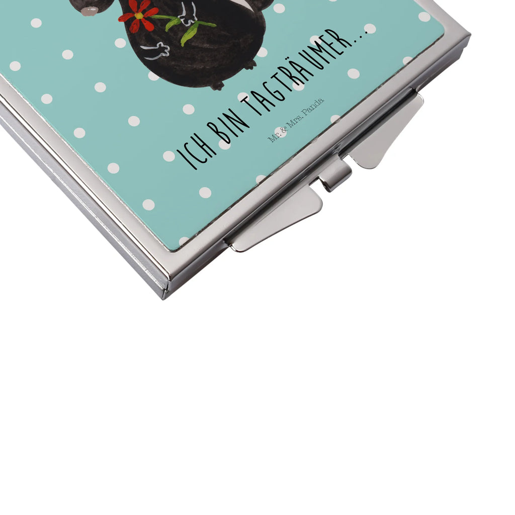 Handbag mirror skunk flower make-up mirror, square, handbag, make up, mirror, silver, Skunk, dreamy, wild animal, stinker, daydreamer, dreams, predator, skunk, stink