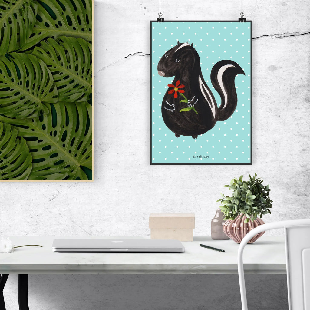 Poster skunk flower kunst für die wand, Plakat, Bild für Wand, grafikposter, Deko Bild, Bild, Mr. & Mrs. Panda Poster, drucke, wandkunst, Wanddeko Bild, Wandposter, Kunstdruck, Wandschmuck, Wandbild, wanddruck, Wanddekoration, kunstposter, Poster, wanddeko, kunstdruck poster, Designposter, Posterdruck, Stinktier, Skunk, Raubtier, Stinker, Tagträumer, Träume, Verträumt, Stinki, Wildtier, Dreams