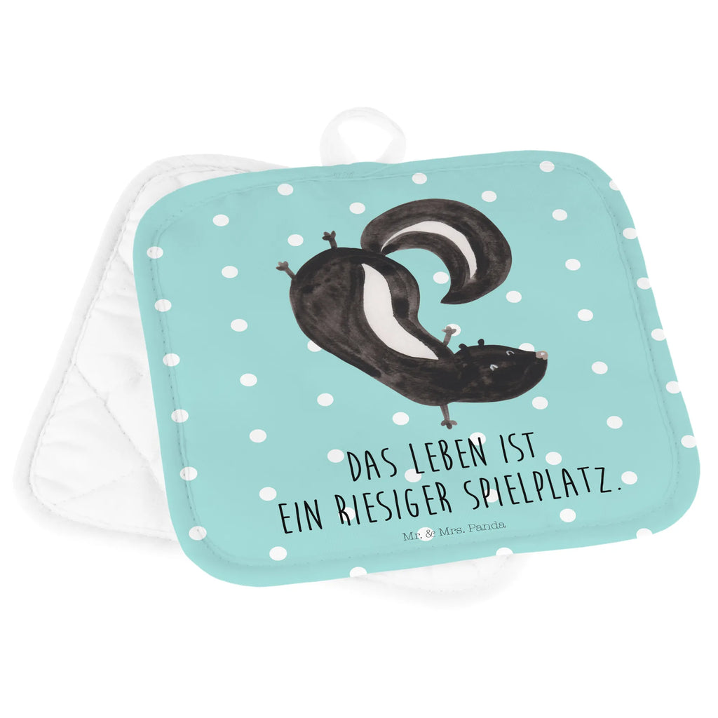 Pot holder skunk handstand Topflappen 2er Set, Topfhandschuhe, 2er Set Topflappen, Topflappen Set, Topfuntersetzer, Topflappen, Topflappenset, topfhalter, Stinktier, Skunk, Verpielt, Raubtier, Stinker, Stinki, Kind, Wildtier, Spielplatz