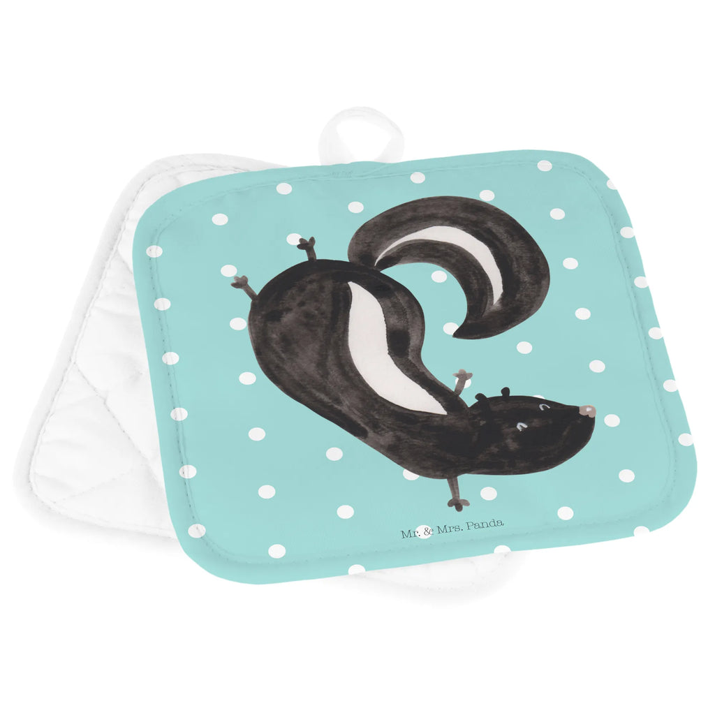 Pot holder skunk handstand Topflappen 2er Set, Topfhandschuhe, 2er Set Topflappen, Topflappen Set, Topfuntersetzer, Topflappen, Topflappenset, topfhalter, Stinktier, Skunk, Verpielt, Raubtier, Stinker, Stinki, Kind, Wildtier, Spielplatz
