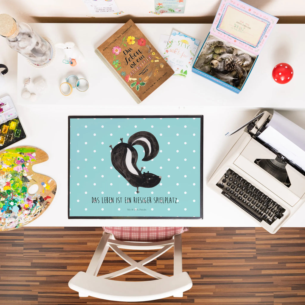 Desk pad skunk handstand desk, Desk pad, office, underlay, girl, children, Skunk, predator, skunk, playground, wild animal, playful, child, stink