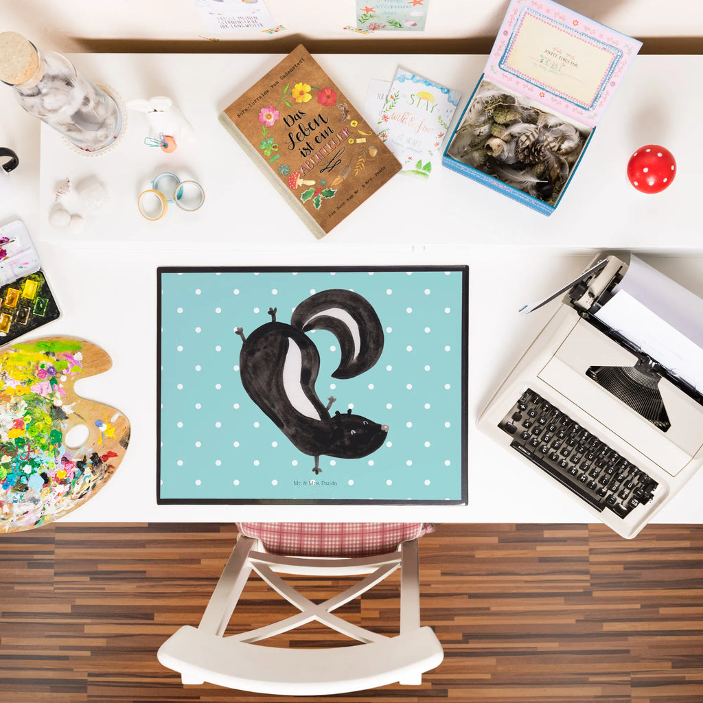 Desk pad skunk handstand desk, Desk pad, office, underlay, girl, children, Skunk, predator, skunk, playground, wild animal, playful, child, stink
