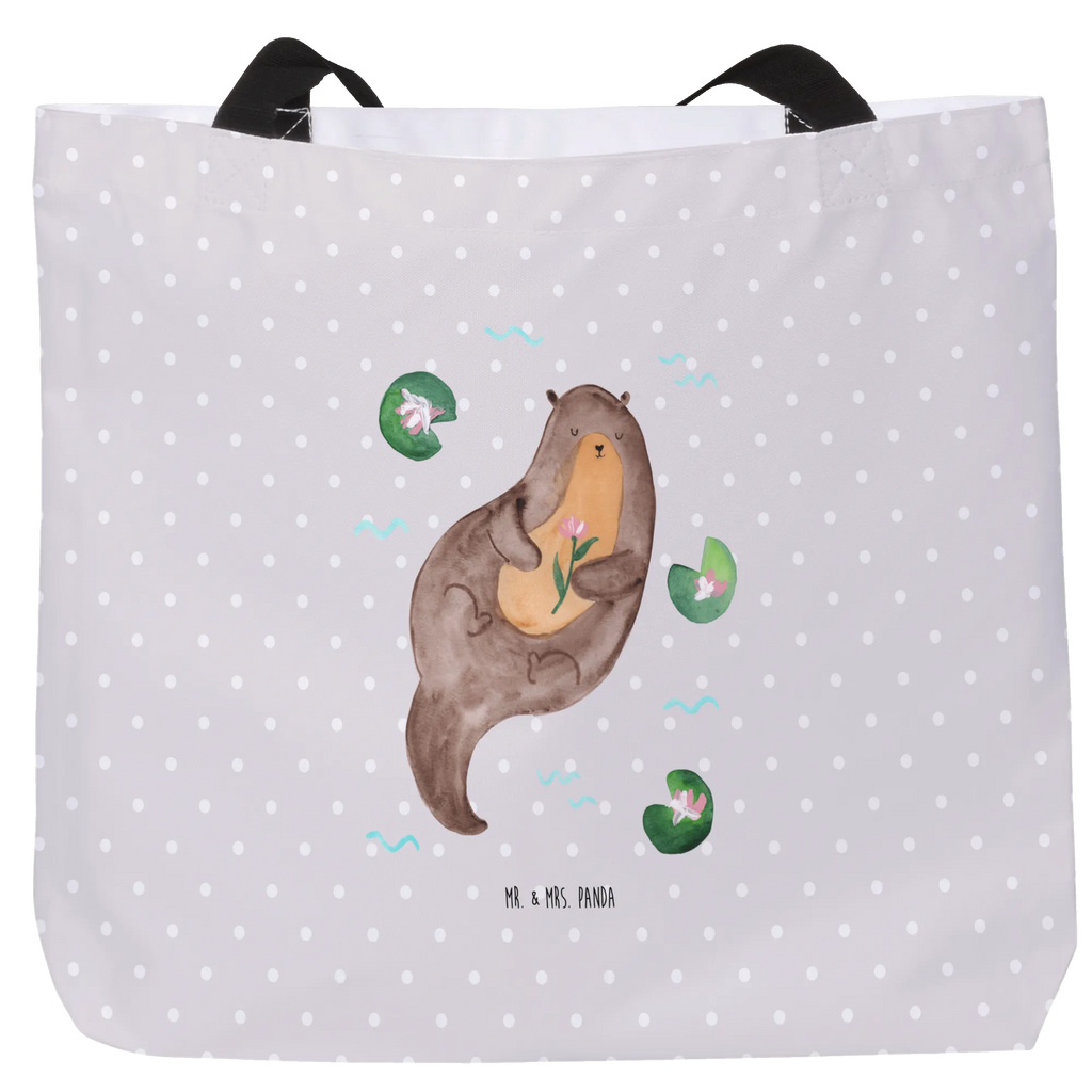 Shopper otter Water Lily Schultertasche, Beutel, Einkaufsbeutel, Schulbeutel, Strandtasche, Freizeittasche, Stofftasche, Tragebeutel, Shopper, XXL Tasche, Einkaufstasche, XL, Tüte, Schultasche, Ausflug, Alltagstasche, Otter, Fischotter, Seeotter, Otter Seeotter See Otter