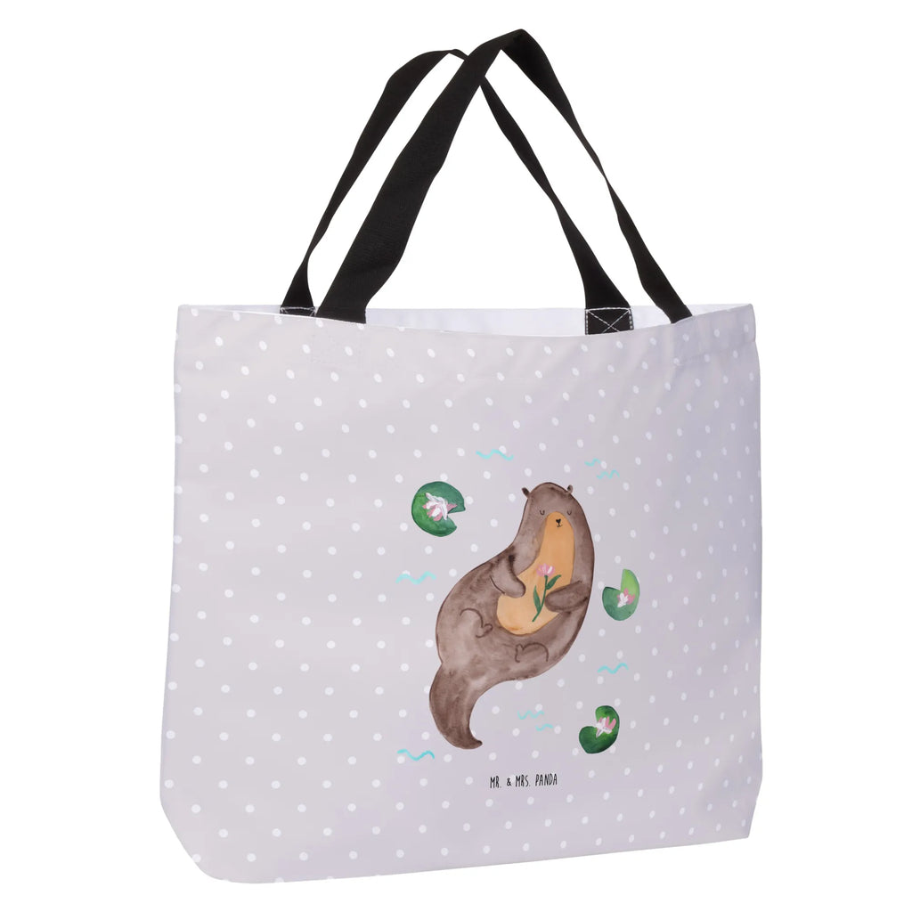 Shopper otter Water Lily Schultertasche, Beutel, Einkaufsbeutel, Schulbeutel, Strandtasche, Freizeittasche, Stofftasche, Tragebeutel, Shopper, XXL Tasche, Einkaufstasche, XL, Tüte, Schultasche, Ausflug, Alltagstasche, Otter, Fischotter, Seeotter, Otter Seeotter See Otter