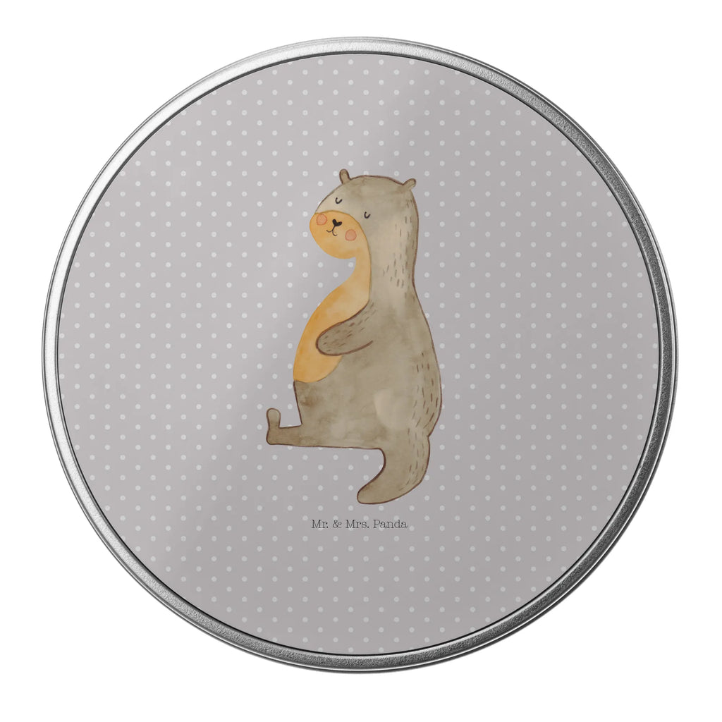 okrągła puszka z blachy wydra brzuch Kuna, wydra, morska wydra