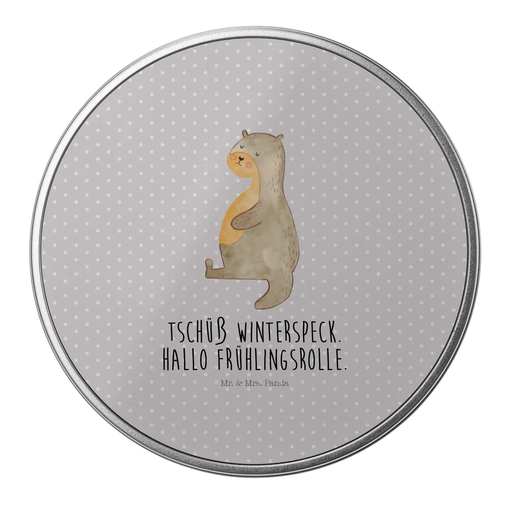 okrągła puszka z blachy wydra brzuch Kuna, wydra, morska wydra