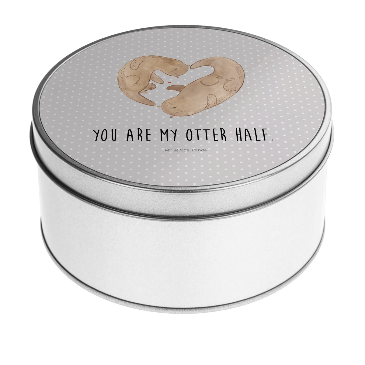 Round tin otter Heart animal lover, marten, sea otter, European otter, water mammal, aquatic animal, baby otter, predator, water, otter gifts, gift ideas for animal lovers, animal, mammal, water animal, gifts for people in love, love gift, anniversary, heart, wedding day, proof of love, better half, life together