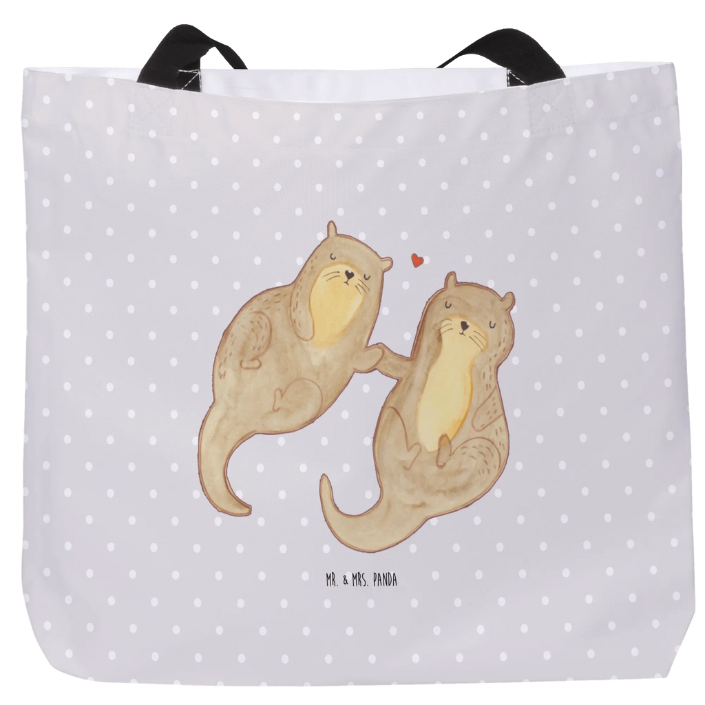 Shopper otter holding hands Freizeittasche, Tragebeutel, Einkaufstasche, Tüte, Shopper, Stofftasche, XXL Tasche, Schulbeutel, Schultertasche, Ausflug, Alltagstasche, Strandtasche, XL, Schultasche, Beutel, Einkaufsbeutel, Otter, Fischotter, Seeotter, Otter Seeotter See Otter