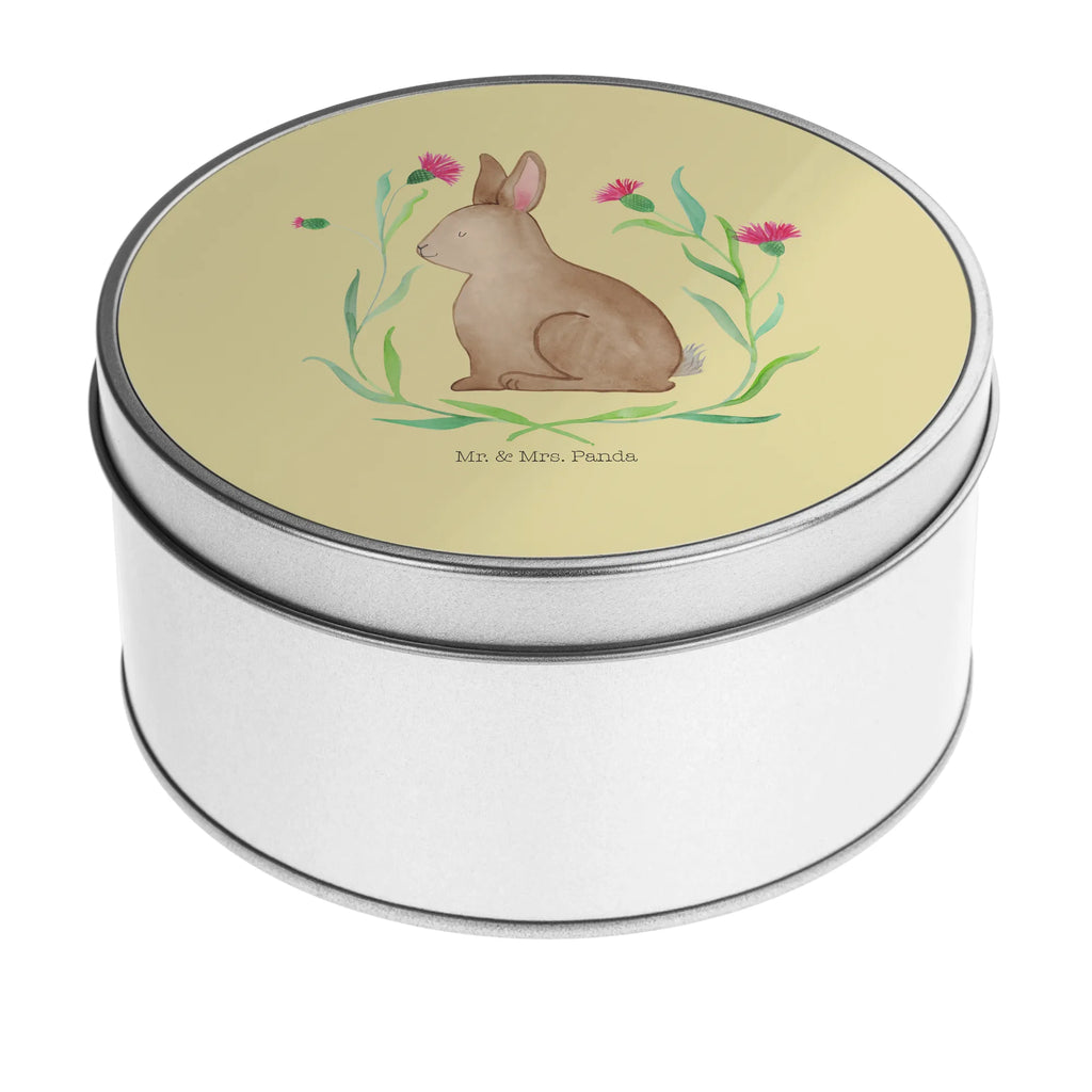 Round tin Hare Sit cookie tin, storage tin, storage, gift box, tin can, tin, Easter, Easter bunny, Easter greetings, Rabbit, Hare, Greetings, Love, Happy Easter, Easter flower