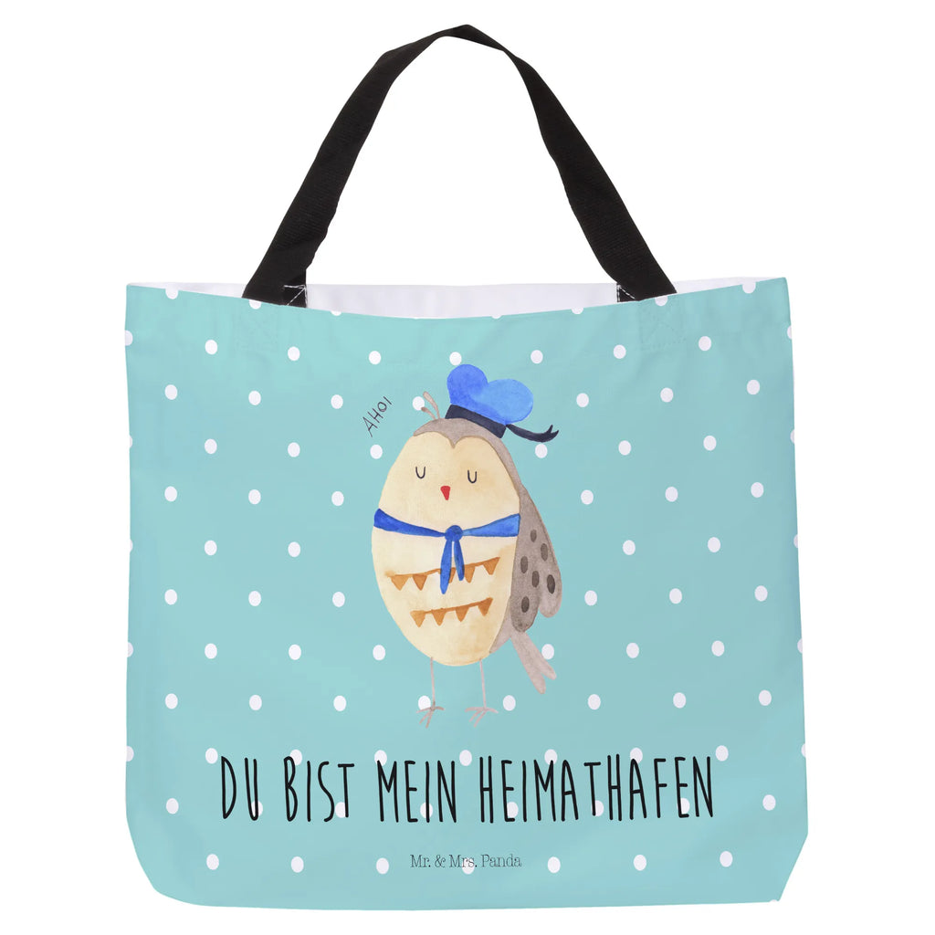 Shopper Eule Matrose Alltagstasche, Schultertasche, XXL Tasche, Tragebeutel, Stofftasche, Einkaufstasche, Strandtasche, Ausflug, Freizeittasche, Schultasche, Einkaufsbeutel, Shopper, Schulbeutel, Beutel, XL, Tüte, Eule, Owl, Wortspiel Lustig, Ehe, Eule Deko, Matrose, Heimathafen, Seefahrer, Hochzeitstag Geschenk, Eule Spruch, Freundin