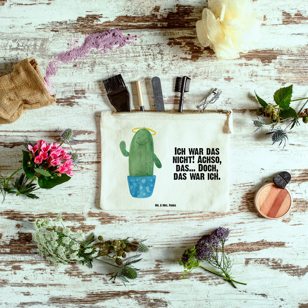 torebka na makijaż Kaktus Święty aufbewahrungsbeutel, Kulturbeutel, kosmetiktäschchen, Kulturtasche, Schminktasche, Mäppchen, Waschbeutel, pencil case, pinsel tasche, Schminkbeutel, Kosmetikbeutel, Kosmetiktasche, Etui, Waschtasche, Stiftemäppchen, beauty tasche, beauty case, Schlampermäppchen, Federmappe, aufbewahrungstasche, toiletry bag, Schminktäschchen, utensilientasche, Kaktus, Kakteen, Heiligenschein, Lustig, Frech, Kind, Schwestern, Eltern, Freundin, Bruder, Schwester, Familie