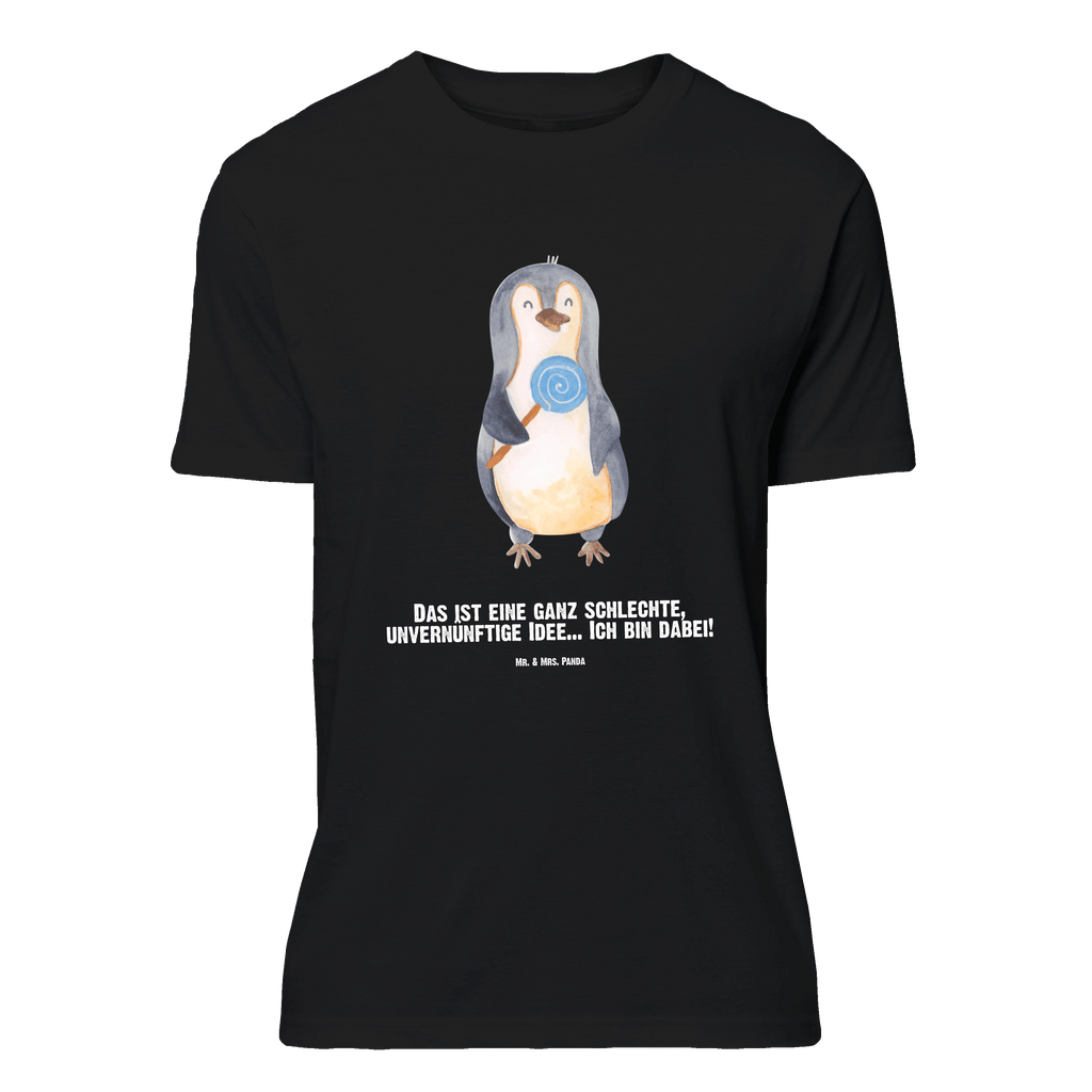 Personalisiertes T-Shirt Pinguin Lolli T-Shirt Personalisiert, T-Shirt mit Namen, T-Shirt mit Aufruck, Männer, Frauen, Wunschtext, Bedrucken, Pinguin, Pinguine, Lolli, Süßigkeiten, Blödsinn, Spruch, Rebell, Gauner, Ganove, Rabauke