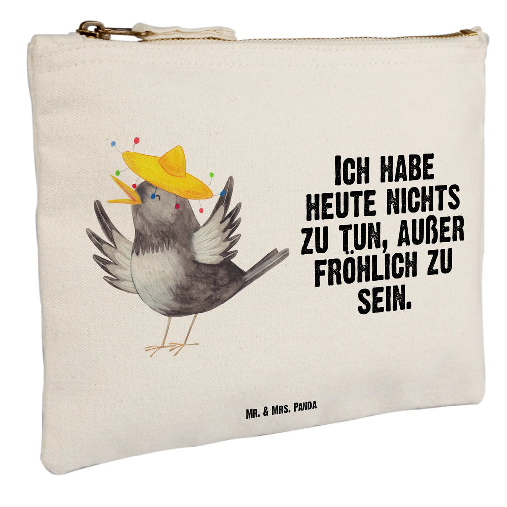 Make-up bag Crow sombrero aufbewahrungsbeutel, beauty case, kosmetiktäschchen, Schminkbeutel, Kulturtasche, Schlampermäppchen, Kosmetiktasche, Schminktasche, Kosmetikbeutel, Mäppchen, Kulturbeutel, beauty tasche, aufbewahrungstasche, toiletry bag, utensilientasche, pencil case, Etui, Waschbeutel, Waschtasche, Federmappe, Stiftemäppchen, Schminktäschchen, pinsel tasche, Lustige Sprüche, Tiermotive, Tiere, Gute Laune, Motivation, Glück Spruch, Rabe, Vogel, Elster, Fröhlich sein, Froh, Spruch Positiv, Vögel, glücklich sein