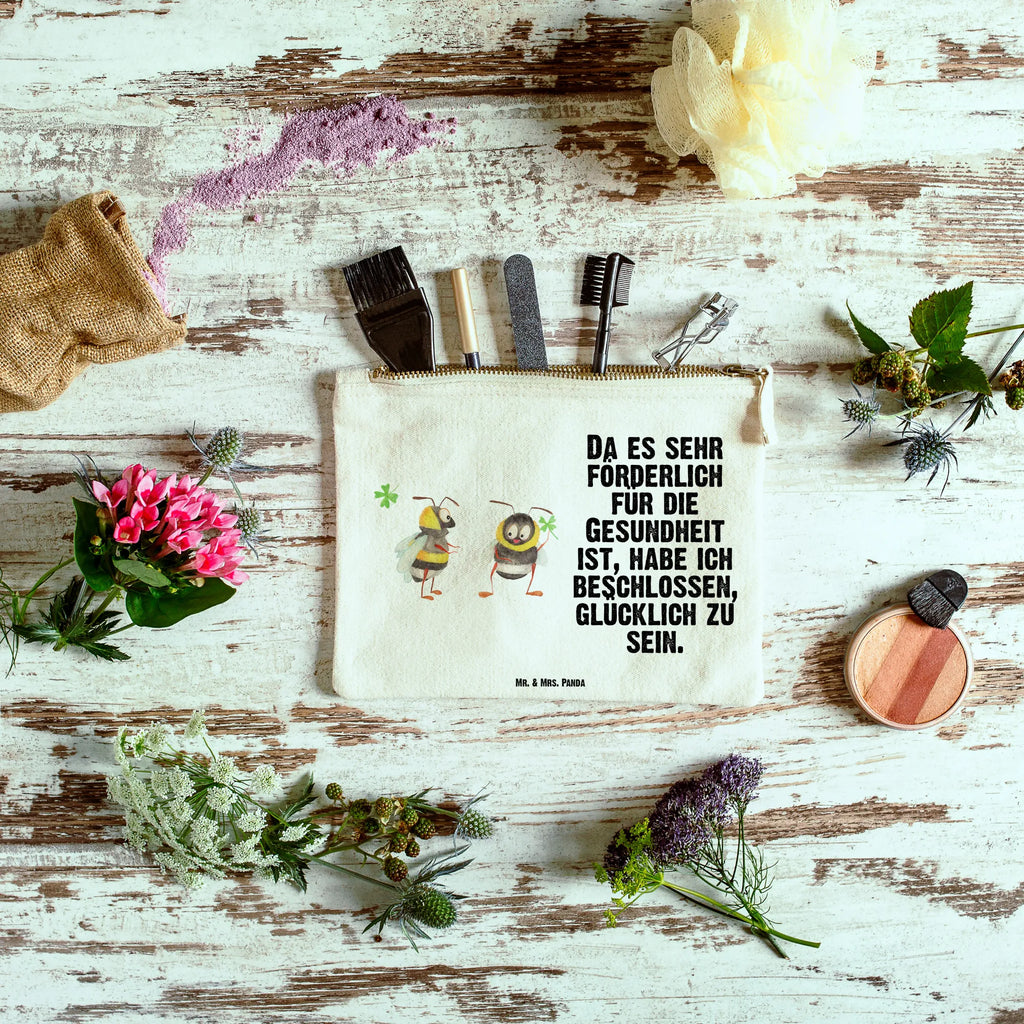 Make-up bag bumblebees shamrock small animals, cute, funny, cute animal motives, hand drawn, small world, funny sayings, good mood, happy, gifts, gift ideas, special gifts, animal lover, card, bee decoration, bumblebee, bee, saying positive, saying happy, become happy, be happy, saying beautiful