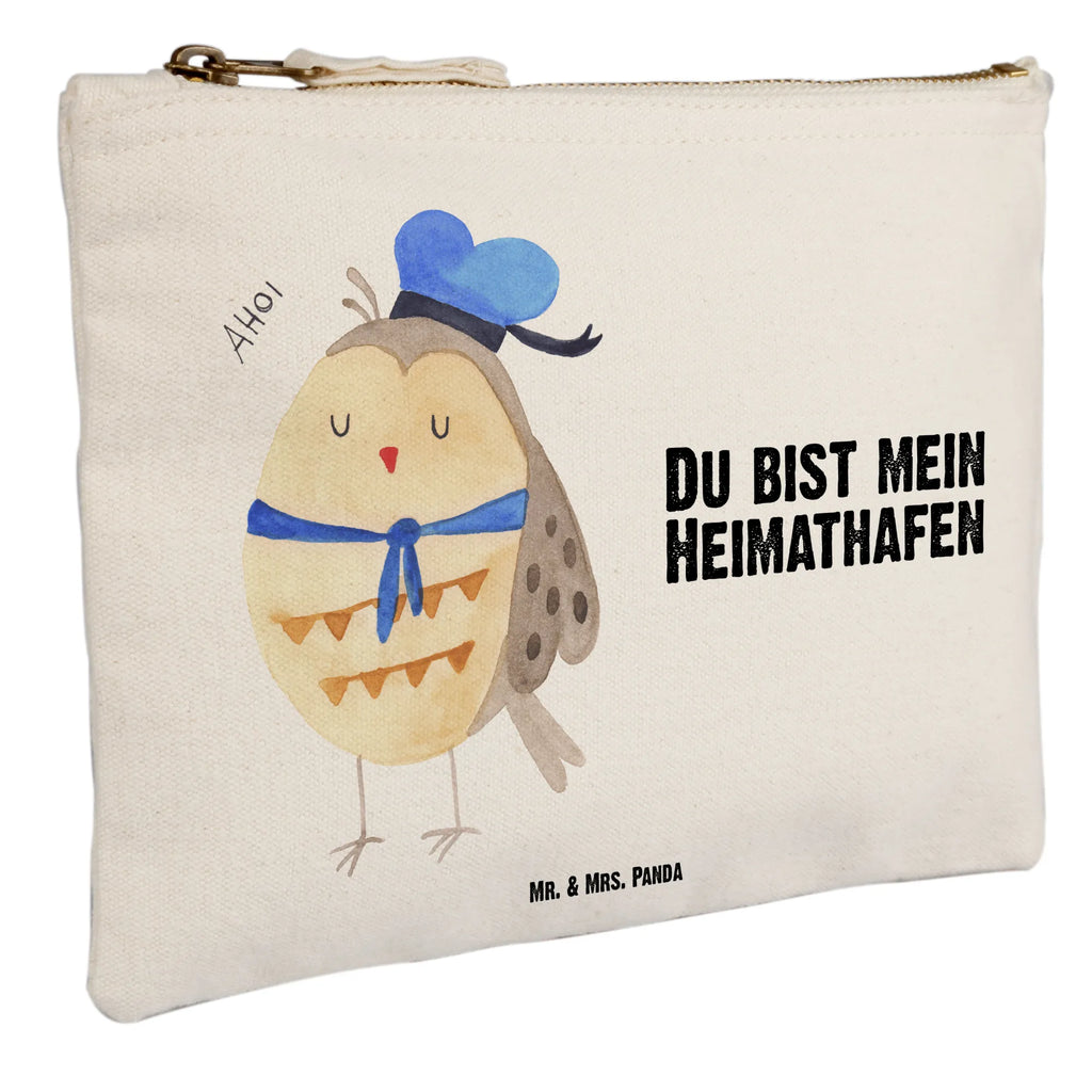 Schminktasche Eule Matrose Schlampermäppchen, Kosmetikbeutel, Schminkbeutel, aufbewahrungsbeutel, utensilientasche, Stiftemäppchen, Mäppchen, beauty tasche, Etui, Waschbeutel, Schminktasche, Federmappe, aufbewahrungstasche, toiletry bag, Kulturbeutel, kosmetiktäschchen, Schminktäschchen, Kosmetiktasche, Kulturtasche, pencil case, pinsel tasche, Waschtasche, beauty case, Eule, Wortspiel Lustig, Eule Deko, Matrose, Owl, Ehe, Hochzeitstag Geschenk, Eule Spruch, Heimathafen, Freundin, Seefahrer