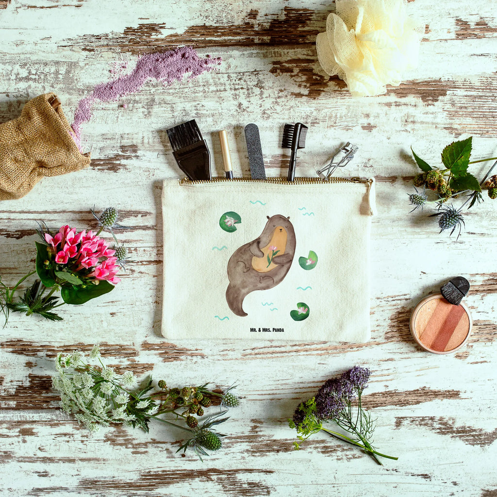 Make-up bag otter Water Lily kosmetiktäschchen, Waschtasche, Etui, Kosmetiktasche, pinsel tasche, Federmappe, Mäppchen, Kulturbeutel, Kosmetikbeutel, utensilientasche, pencil case, Kulturtasche, beauty case, toiletry bag, beauty tasche, aufbewahrungstasche, Schminktäschchen, Schminktasche, Stiftemäppchen, Waschbeutel, Schminkbeutel, Schlampermäppchen, aufbewahrungsbeutel, Seeotter, Fischotter, Otter, Otter Seeotter See Otter