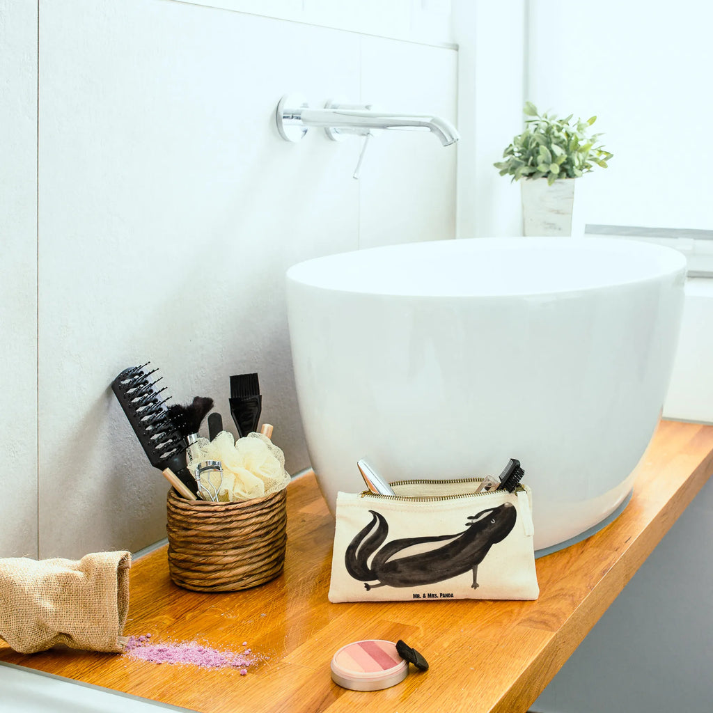 torebka na makijaż skunks Joga Schminktäschchen, Waschbeutel, pinsel tasche, beauty tasche, pencil case, Kosmetikbeutel, Etui, Schminkbeutel, Kulturbeutel, Stiftemäppchen, aufbewahrungstasche, Federmappe, Schminktasche, Mäppchen, Schlampermäppchen, utensilientasche, toiletry bag, Kulturtasche, Kosmetiktasche, aufbewahrungsbeutel, Waschtasche, beauty case, kosmetiktäschchen, Stinktier, Skunk, Stinki, Lache, Raubtier, Namaste, Wildtier, Stinker, Liebe, Lebe, Yoga