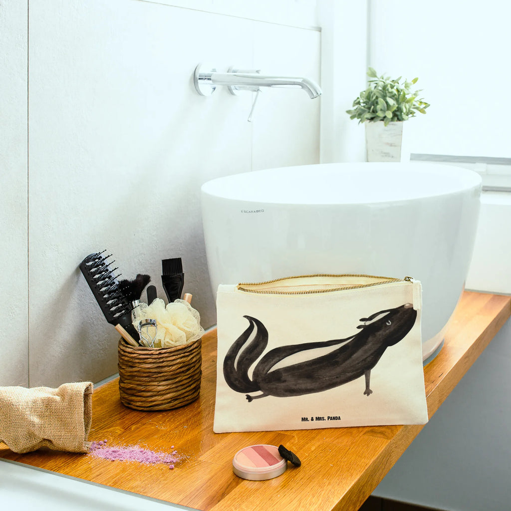 torebka na makijaż skunks Joga Schminktäschchen, Waschbeutel, pinsel tasche, beauty tasche, pencil case, Kosmetikbeutel, Etui, Schminkbeutel, Kulturbeutel, Stiftemäppchen, aufbewahrungstasche, Federmappe, Schminktasche, Mäppchen, Schlampermäppchen, utensilientasche, toiletry bag, Kulturtasche, Kosmetiktasche, aufbewahrungsbeutel, Waschtasche, beauty case, kosmetiktäschchen, Stinktier, Skunk, Stinki, Lache, Raubtier, Namaste, Wildtier, Stinker, Liebe, Lebe, Yoga