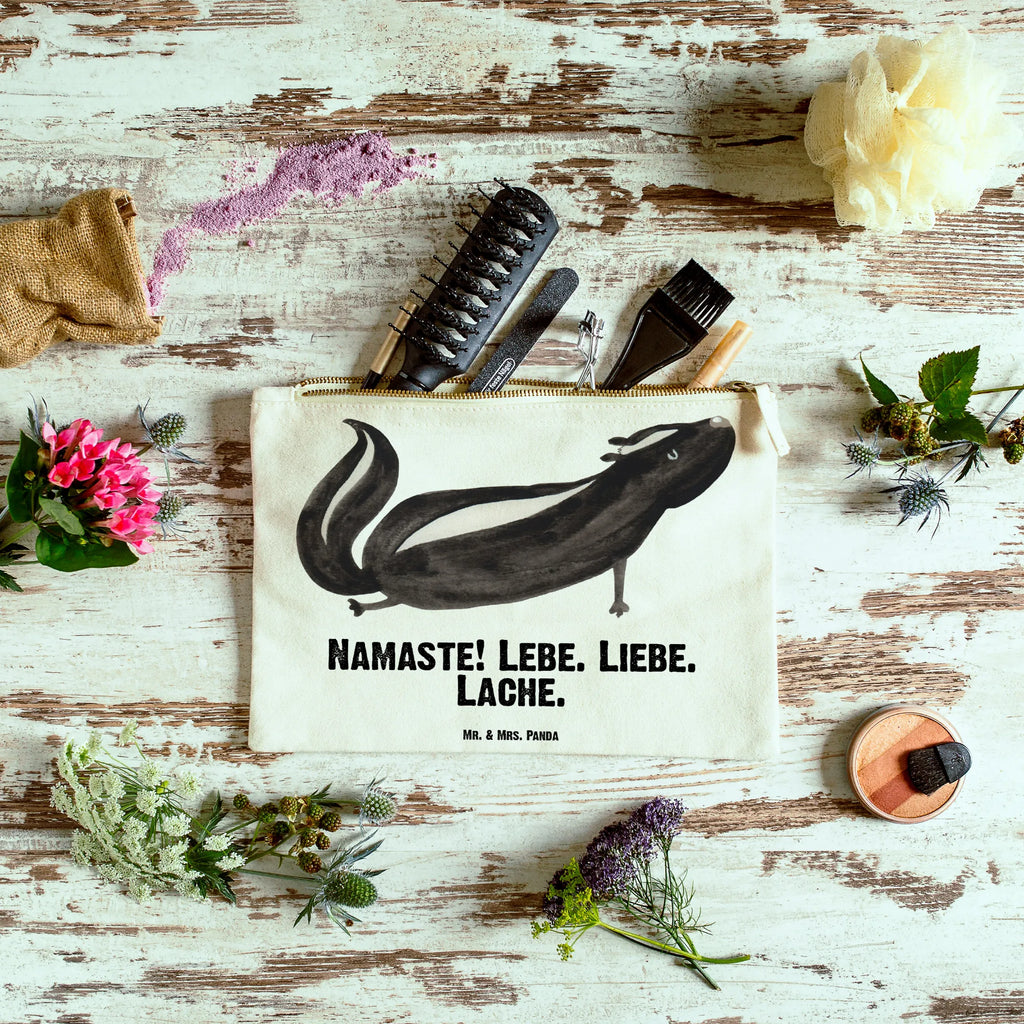 torebka na makijaż skunks Joga Schminktäschchen, Waschbeutel, pinsel tasche, beauty tasche, pencil case, Kosmetikbeutel, Etui, Schminkbeutel, Kulturbeutel, Stiftemäppchen, aufbewahrungstasche, Federmappe, Schminktasche, Mäppchen, Schlampermäppchen, utensilientasche, toiletry bag, Kulturtasche, Kosmetiktasche, aufbewahrungsbeutel, Waschtasche, beauty case, kosmetiktäschchen, Stinktier, Skunk, Stinki, Lache, Raubtier, Namaste, Wildtier, Stinker, Liebe, Lebe, Yoga