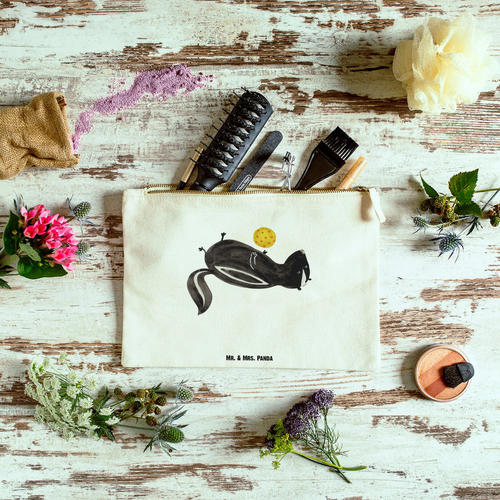 Make-up bag skunk ball utensilientasche, Federmappe, Waschbeutel, beauty case, Kulturbeutel, aufbewahrungstasche, Schminkbeutel, Mäppchen, Schlampermäppchen, Kulturtasche, pinsel tasche, Kosmetiktasche, Stiftemäppchen, Waschtasche, kosmetiktäschchen, Kosmetikbeutel, aufbewahrungsbeutel, toiletry bag, Etui, Schminktasche, Schminktäschchen, beauty tasche, pencil case, Stinktier, Skunk, Verspielt, Weisheit, Stinker, Wildtier, Stinki, Raubtier