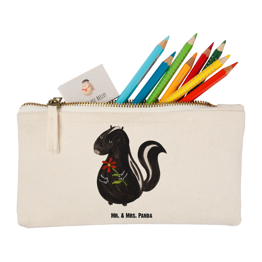 Make-up bag skunk flower Stiftemäppchen, beauty case, Kosmetiktasche, Federmappe, Etui, toiletry bag, Schminktasche, Kosmetikbeutel, beauty tasche, Waschbeutel, Schlampermäppchen, Mäppchen, aufbewahrungsbeutel, pencil case, pinsel tasche, Kulturbeutel, Kulturtasche, Waschtasche, utensilientasche, Schminktäschchen, kosmetiktäschchen, Schminkbeutel, aufbewahrungstasche, Stinktier, Skunk, Träume, Verträumt, Raubtier, Stinker, Wildtier, Tagträumer, Stinki, Dreams