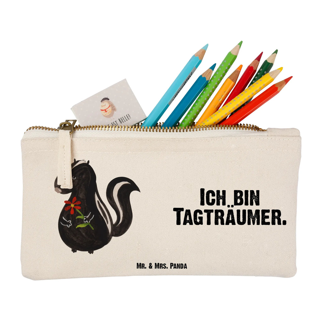 Make-up bag skunk flower Stiftemäppchen, beauty case, Kosmetiktasche, Federmappe, Etui, toiletry bag, Schminktasche, Kosmetikbeutel, beauty tasche, Waschbeutel, Schlampermäppchen, Mäppchen, aufbewahrungsbeutel, pencil case, pinsel tasche, Kulturbeutel, Kulturtasche, Waschtasche, utensilientasche, Schminktäschchen, kosmetiktäschchen, Schminkbeutel, aufbewahrungstasche, Stinktier, Skunk, Träume, Verträumt, Raubtier, Stinker, Wildtier, Tagträumer, Stinki, Dreams
