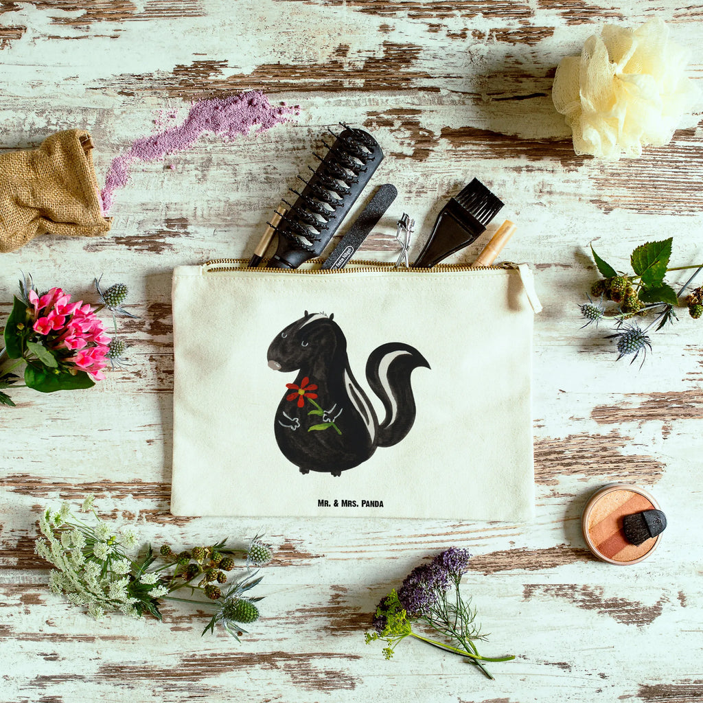 Make-up bag skunk flower Stiftemäppchen, beauty case, Kosmetiktasche, Federmappe, Etui, toiletry bag, Schminktasche, Kosmetikbeutel, beauty tasche, Waschbeutel, Schlampermäppchen, Mäppchen, aufbewahrungsbeutel, pencil case, pinsel tasche, Kulturbeutel, Kulturtasche, Waschtasche, utensilientasche, Schminktäschchen, kosmetiktäschchen, Schminkbeutel, aufbewahrungstasche, Stinktier, Skunk, Träume, Verträumt, Raubtier, Stinker, Wildtier, Tagträumer, Stinki, Dreams