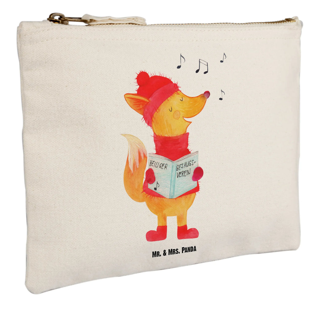 torebka na makijaż lis Śpiewak beauty case, Mäppchen, Kulturbeutel, pencil case, Schminkbeutel, kosmetiktäschchen, Stiftemäppchen, Federmappe, Schminktasche, beauty tasche, aufbewahrungstasche, Waschbeutel, Waschtasche, Schlampermäppchen, aufbewahrungsbeutel, Kosmetikbeutel, Kulturtasche, toiletry bag, pinsel tasche, Kosmetiktasche, utensilientasche, Etui, Schminktäschchen, Heiligabend, Wintermotiv, Nikolaus, Weihnachtsdeko, Advent, Winter, Weihnachten, Sänger, Geschenk Sänger, Fuchs, Füchse, Singen, Weihnachtslieder