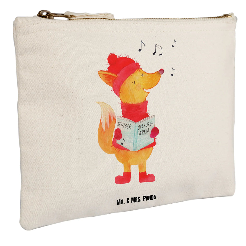 torebka na makijaż lis Śpiewak beauty case, Mäppchen, Kulturbeutel, pencil case, Schminkbeutel, kosmetiktäschchen, Stiftemäppchen, Federmappe, Schminktasche, beauty tasche, aufbewahrungstasche, Waschbeutel, Waschtasche, Schlampermäppchen, aufbewahrungsbeutel, Kosmetikbeutel, Kulturtasche, toiletry bag, pinsel tasche, Kosmetiktasche, utensilientasche, Etui, Schminktäschchen, Heiligabend, Wintermotiv, Nikolaus, Weihnachtsdeko, Advent, Winter, Weihnachten, Sänger, Geschenk Sänger, Fuchs, Füchse, Singen, Weihnachtslieder