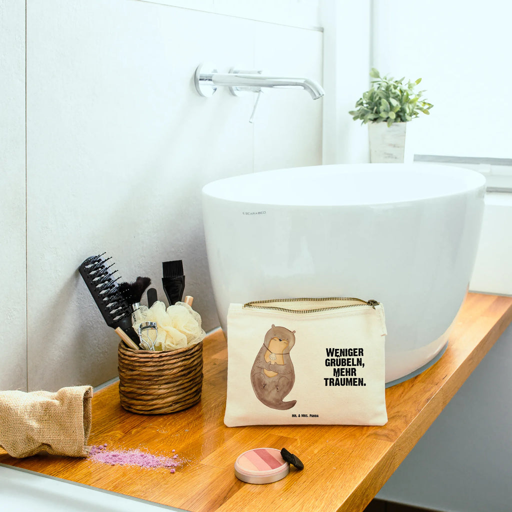 Make-up bag otter shell otter, marten, sea otter, European otter, water mammal, aquatic animal, baby otter, predator, water, otter gifts, animal lover, gift ideas for animal lovers, animal, mammal, water animal, gifts for people in love, brooding, office, otter love, dreaming, motivation, daydreaming