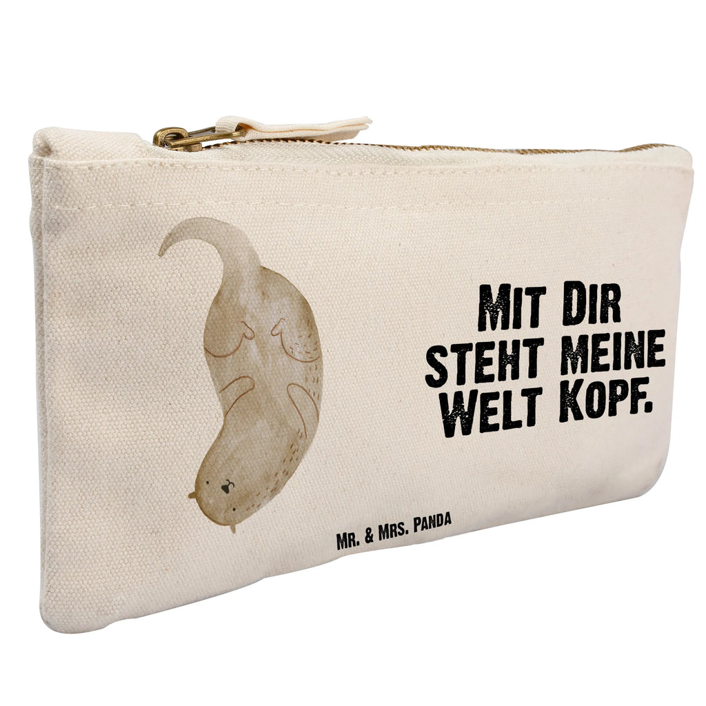Make-up bag otter upside down Schlampermäppchen, Stiftemäppchen, Kulturbeutel, pinsel tasche, Schminkbeutel, Kosmetikbeutel, pencil case, aufbewahrungstasche, Waschtasche, utensilientasche, Waschbeutel, Schminktasche, aufbewahrungsbeutel, Etui, toiletry bag, Kulturtasche, beauty case, Schminktäschchen, kosmetiktäschchen, Kosmetiktasche, Mäppchen, beauty tasche, Federmappe, Otter, Fischotter, Seeotter, Otter Seeotter See Otter