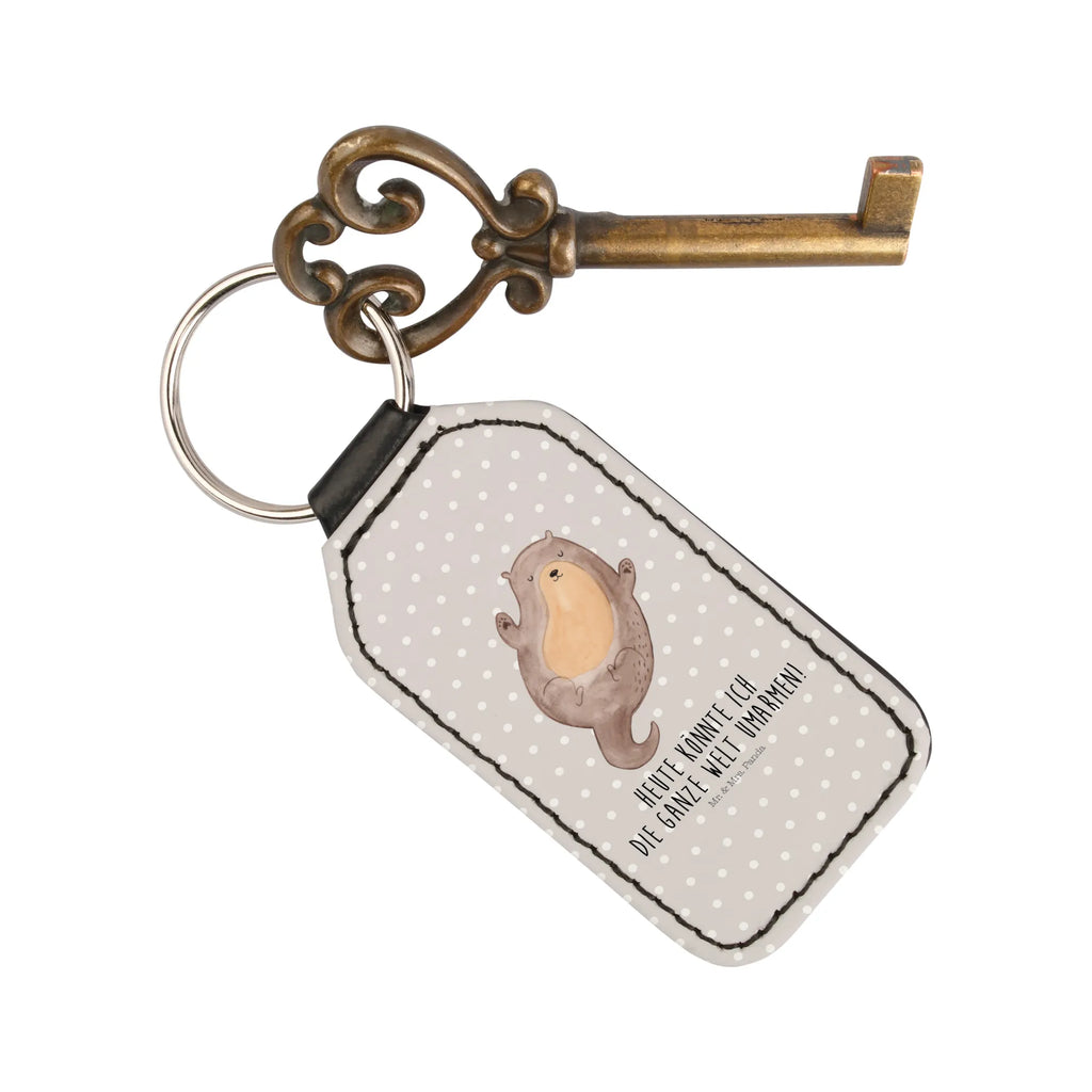 Rectangular key ring otter Embrace pendant, key ring, keychain, bag pendant, lucky charm, otter, marten, sea otter, European otter, water mammal, aquatic animal, baby otter, predator, water, otter gifts, animal lover, gift ideas for animal lovers, animal, mammal, water animal, gifts for people in love, Otter Sea Otter Lake Otter