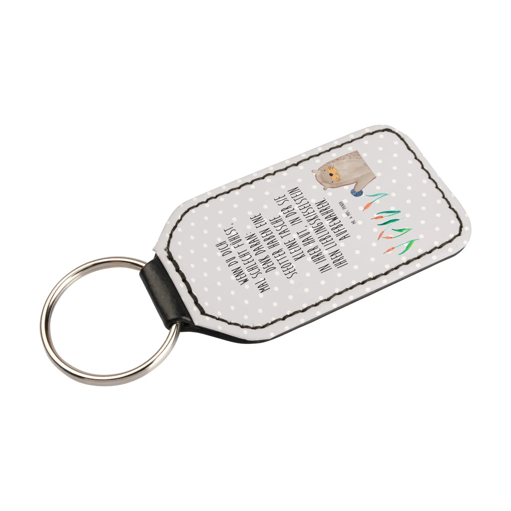 Rectangular key ring otter Stone pendant, keychain, lucky charm, key ring, bag pendant, otter, marten, sea otter, European otter, water mammal, aquatic animal, baby otter, predator, water, otter gifts, animal lover, gift ideas for animal lovers, animal, mammal, water animal, gifts for people in love, Otter Sea Otter Lake Otter