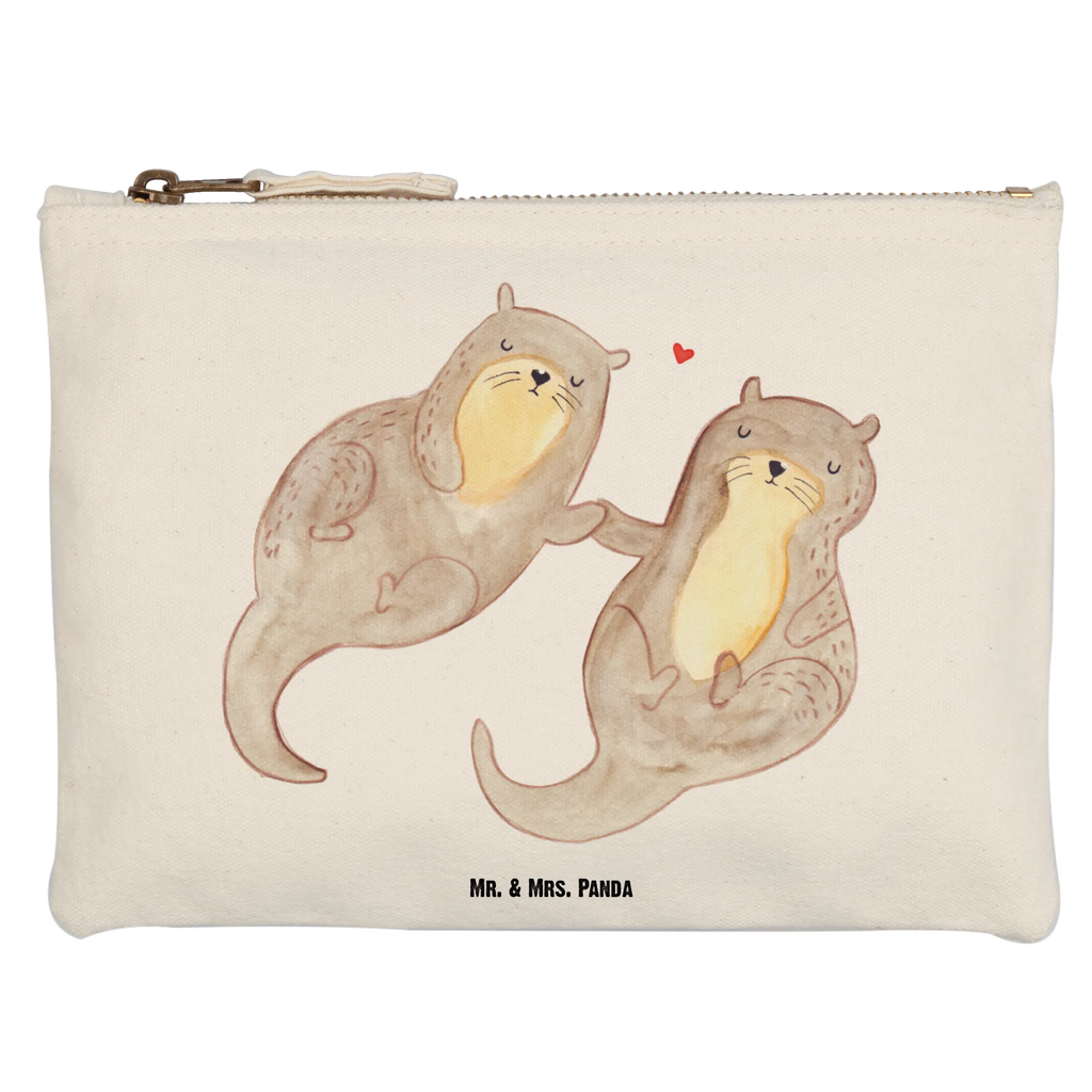 Make-up bag otter holding hands otter, marten, sea otter, European otter, water mammal, aquatic animal, baby otter, predator, water, otter gifts, animal lover, gift ideas for animal lovers, animal, mammal, water animal, gifts for people in love, Otter Sea Otter Lake Otter